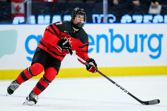 Macklin Celebrini of Canada