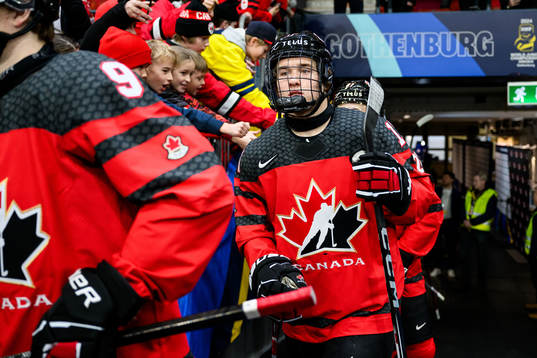 Macklin Celebrini of Canada