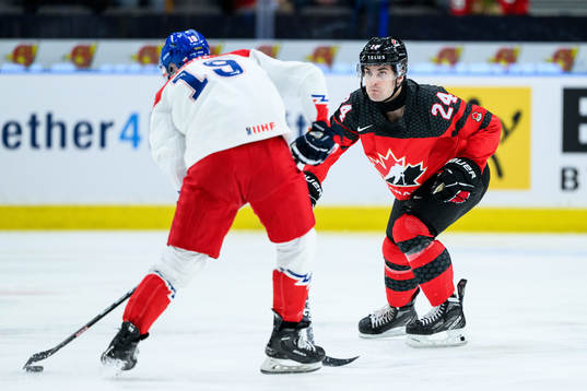 Ondrej Becher of Czech Republic and Denton Mateychuk of