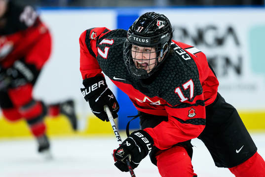 Macklin Celebrini of Canada