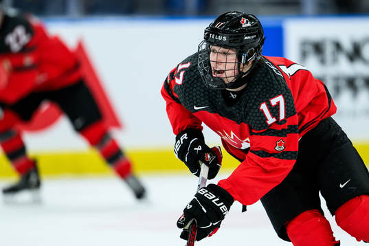 Macklin Celebrini of Canada