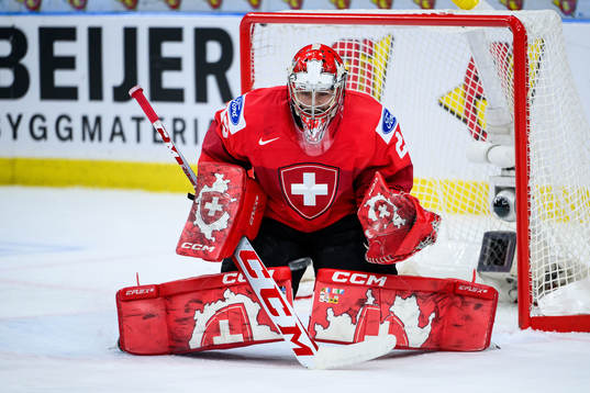 goaltender Alessio Beglieri of Switzerland