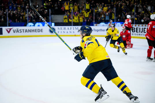 Axel Sandin-Pellikka of Sweden celebrates