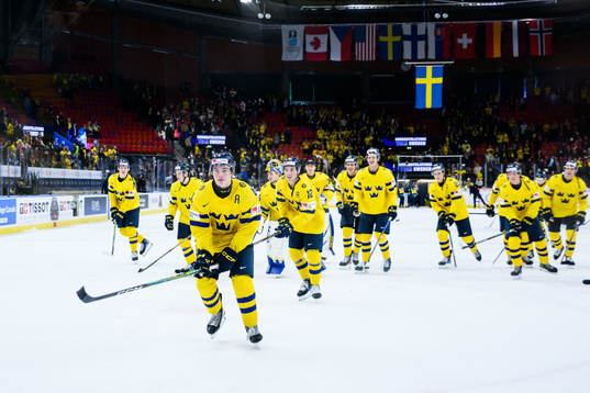 Axel Sandin-Pellikka of Sweden celebrates