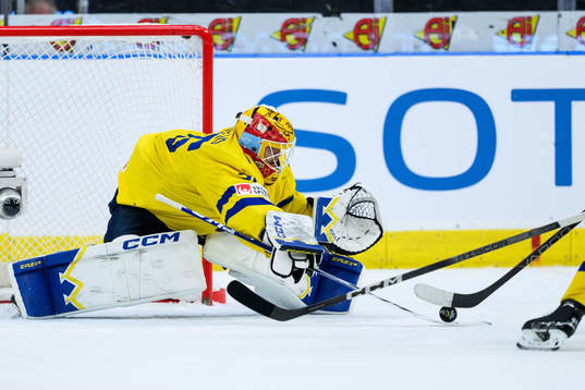 Goaltender Hugo Hävelid of Sweden