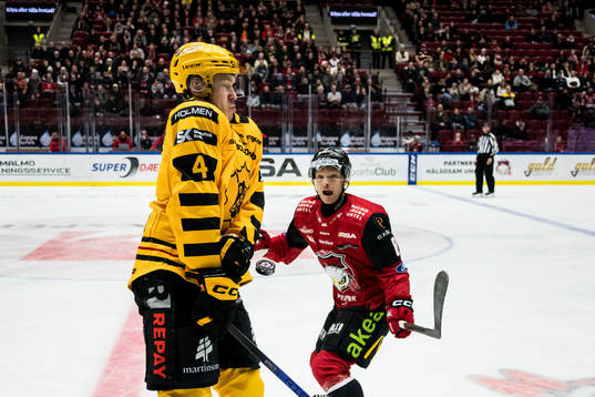 Skellefteås Tim Barkemo och Malmö Redhawks Johan Olofsson