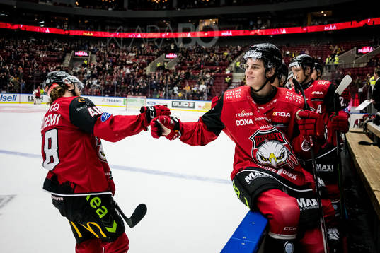Malmö Redhawks Lauri Pajuniemi och Hjalte Kruse Thomsen