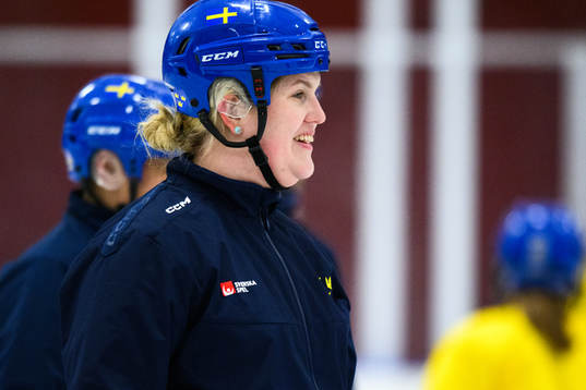 Assistant coach Melinda Olsson of Sweden at a practice