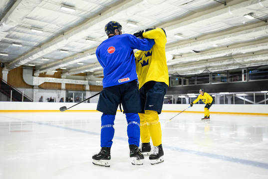 Oskar Pettersson and Axel Sandin-Pellikka of Sweden at a