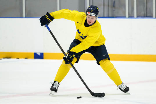 Elias Pettersson of Sweden at a practice session