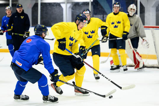 Theo Lindstein and Anton Wahlberg of Sweden at a practice
