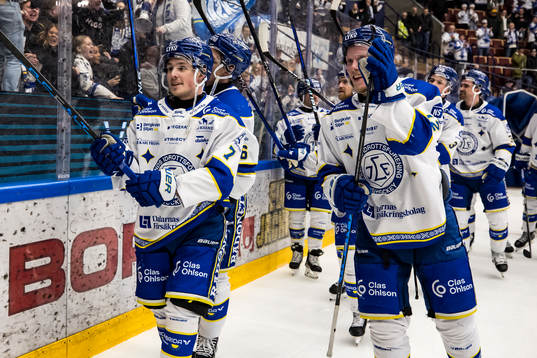 Leksands Kalle Östman och Marcus Karlberg  jublar