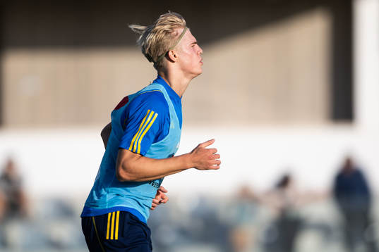 Lucas Bergvall of the Swedish men's football national team