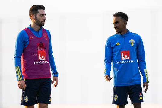 Nahir Besara and Taha Ali of the Swedish men's football