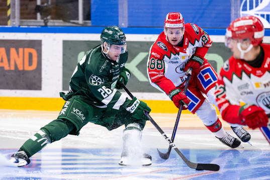 Färjestads Joel Nyström och Frölundas Malte Strömwall