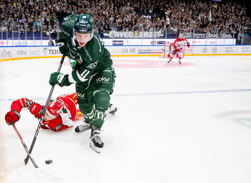 Frölundas Linus Nässen och Färjestads Joakim Nygård