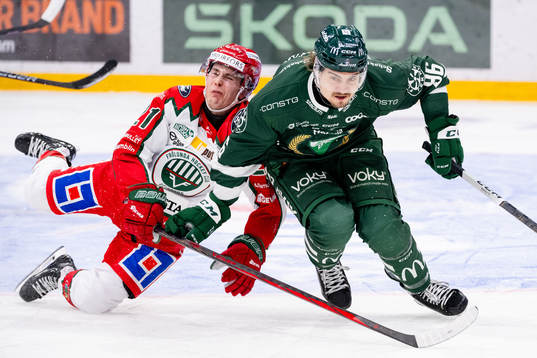 Frölundas Jere Innala och Färjestads David Tomasek