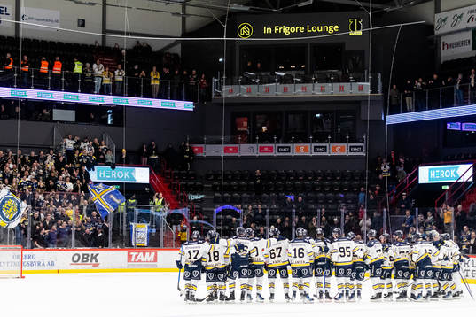 HV71s spelare och supportar jublar