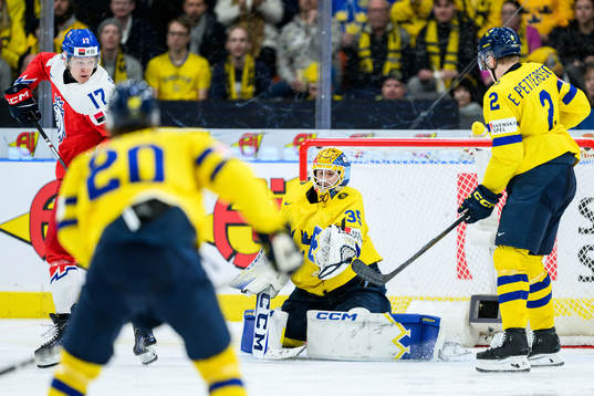 Goaltender Hugo Hävelid of Sweden