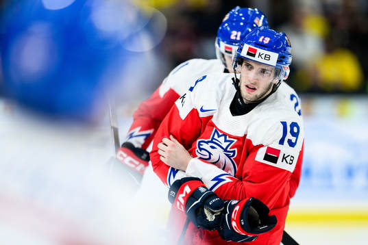 Ondrej Becher of Czech Republic in pain