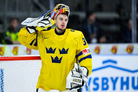 goaltender Hugo Hävelid of Sweden
