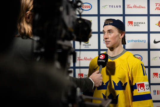 Noah Östlund of Sweden is interviewed