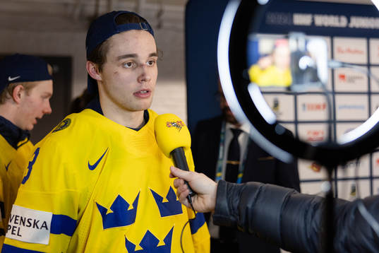 Elias Salomonsson of Sweden is interviewed
