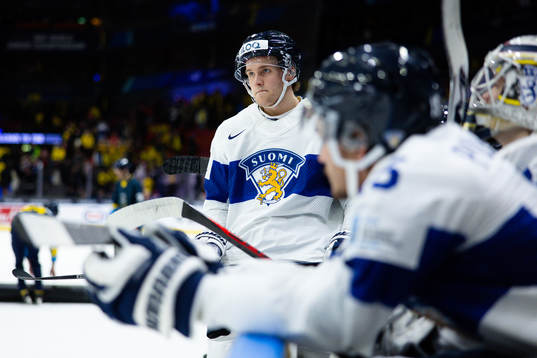 Otto Salin of Finland looks dejected