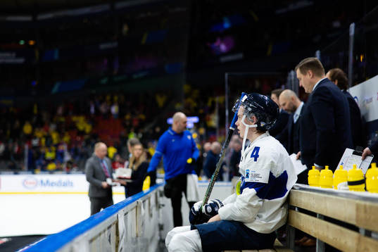 Arttu Karki of Finland looks dejected