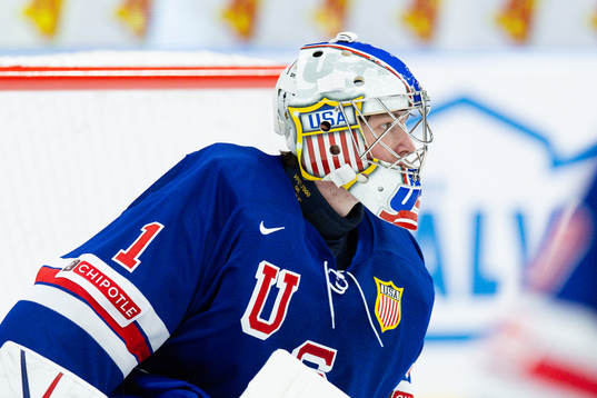 Goaltender Trey Augustine of USA