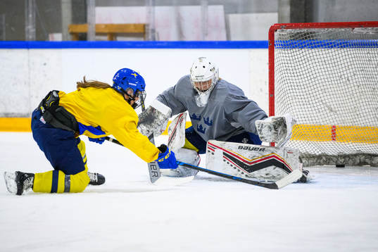 Goalkeeper Lovisa Lundström of Sweden at a practice session