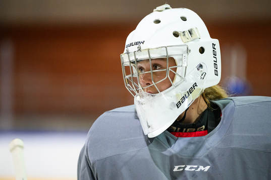 Goalkeeper Lovisa Lundström of Sweden at a practice session