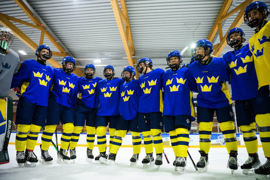 Players of Sweden at a practice session