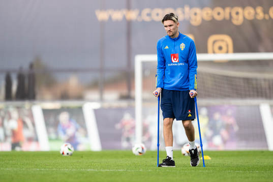 Goalkeeper Noel Törnqvist of the Swedish men's football