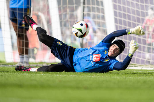 Goalkeeper Jacob Widell Zetterström of the Swedish men's