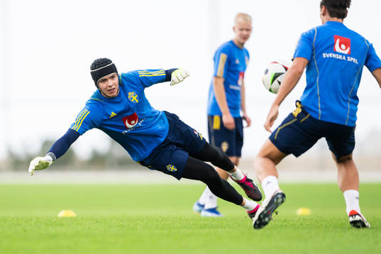 Goalkeeper Jacob Widell Zetterström of the Swedish men's
