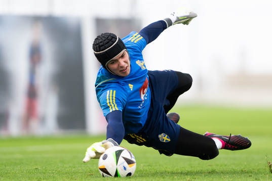 Goalkeeper Jacob Widell Zetterström of the Swedish men's