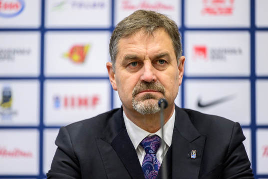 Petr Briza, Senior Vice-President at IIHF, at a press