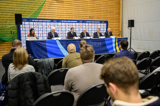 Franz Reindl, council member at IIHF, Petr Briza, Senior