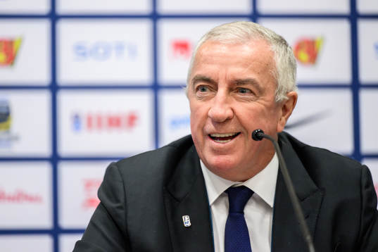 Luc Tardif, President at IIHF, at a press conference