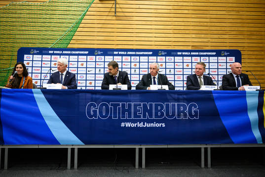 Franz Reindl, council member at IIHF, Petr Briza, Senior