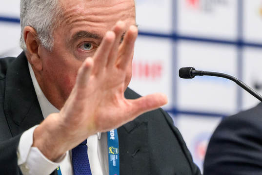 Luc Tardif, president at IIHF, at a press conference