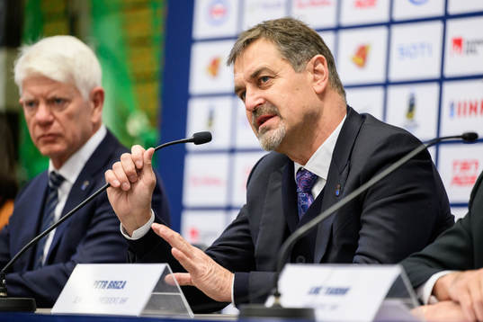 Petr Briza, Senior Vice-President at IIHF, at a press