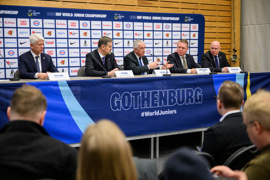 Franz Reindl, council member at IIHF, Petr Briza, Senior