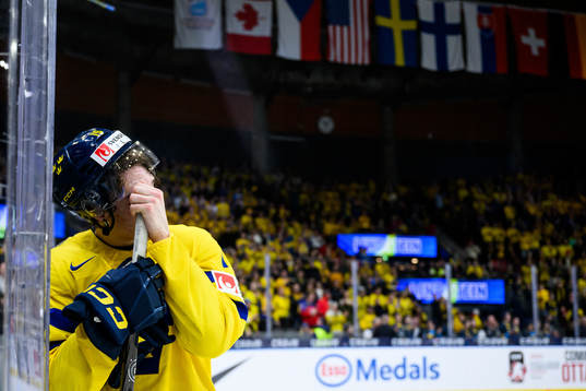 David Edstrom of Sweden looks dejected