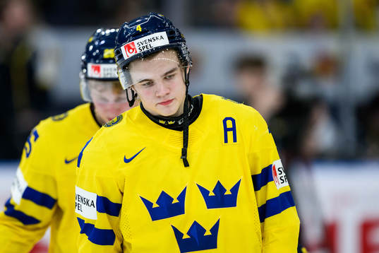 Axel Sandin-Pellikka of Sweden looks dejected