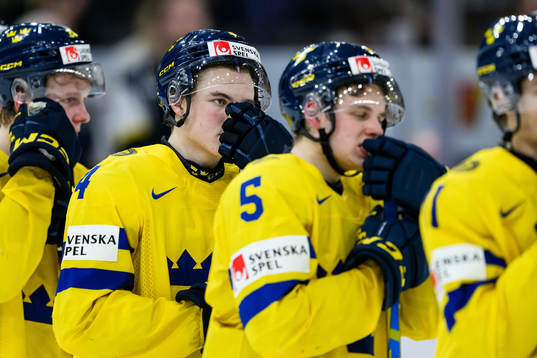 Axel Sandin-Pellikka of Sweden looks dejected
