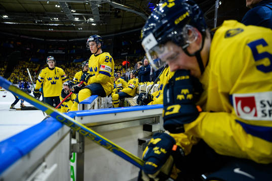 Tom Willander of Sweden looks dejected