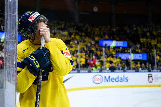 David Edstrom of Sweden looks dejected