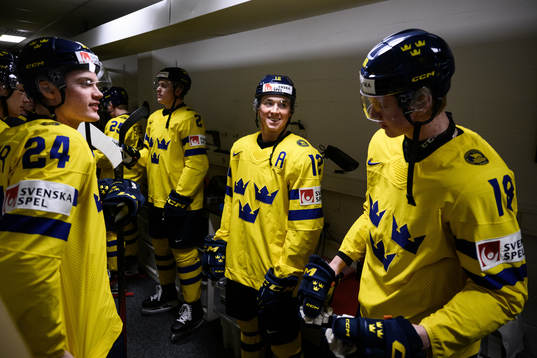 Tom Willander, Noah Östlund and Filip Bystedt of Sweden
